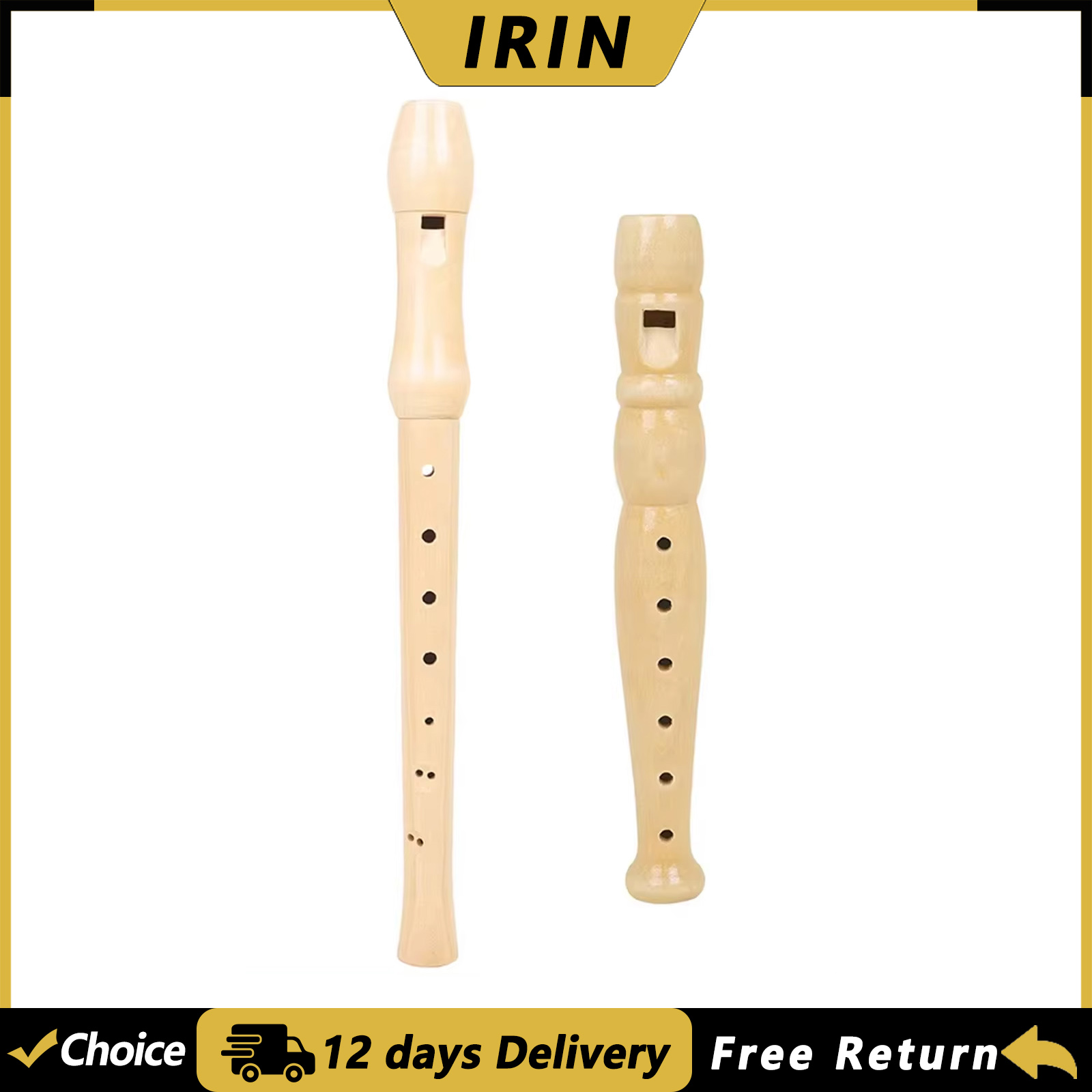 Musical Instrument A Recorder - IRIN 6/8 Hole Recorder Wood Color