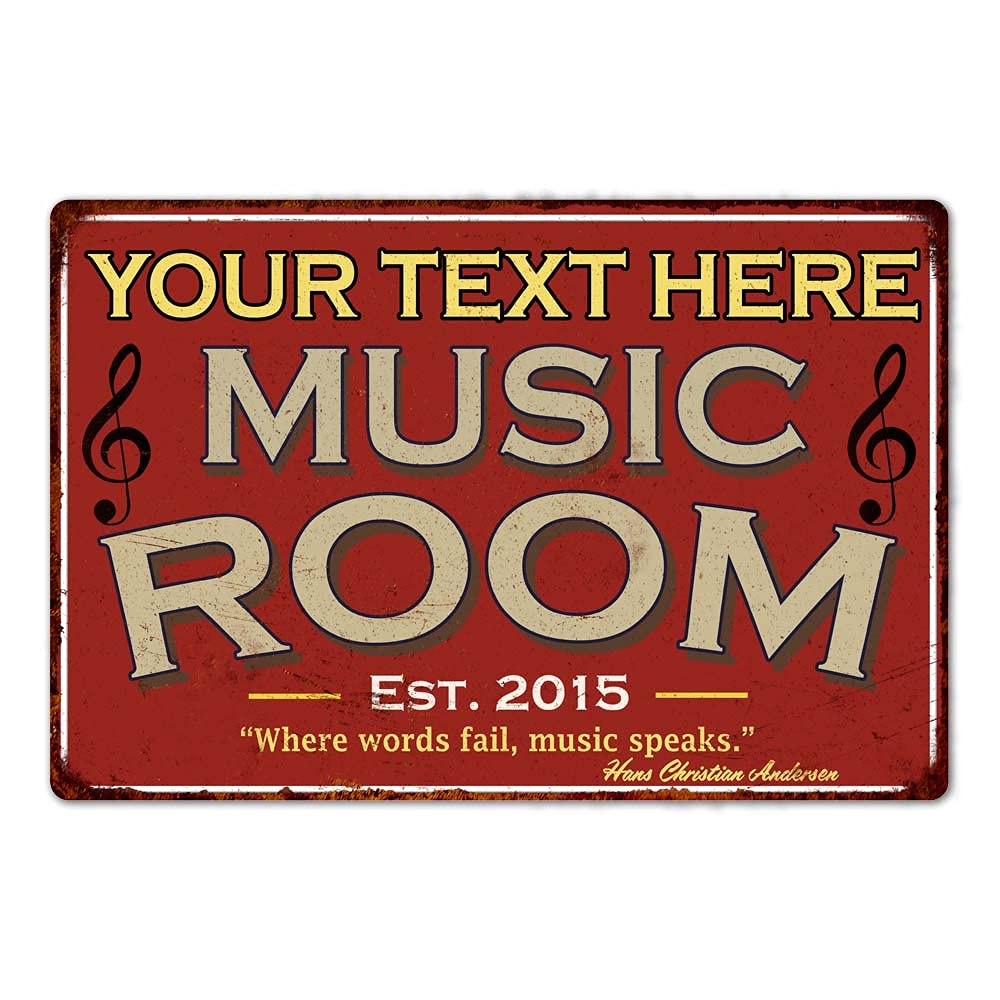 Personalized Music Room Sign R - Song With Musical Instrument recension och pris