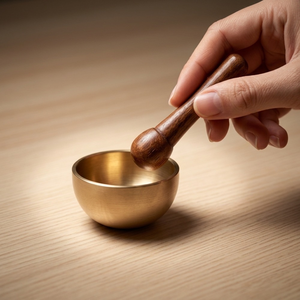 Mini version brass mallet sing - Tibetan Singing Bowl recension och pris